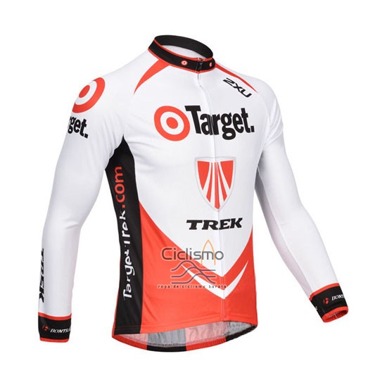 Trek Ropa Ciclismo Culotte Largo 2013 Mangas Largas Naranja y Blanco